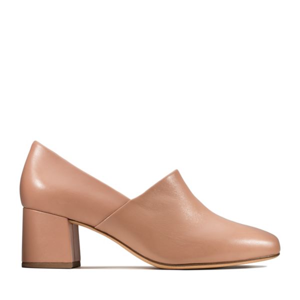 Clarks Womens Sheer Lily Heels Praline Leather | CA-3150692